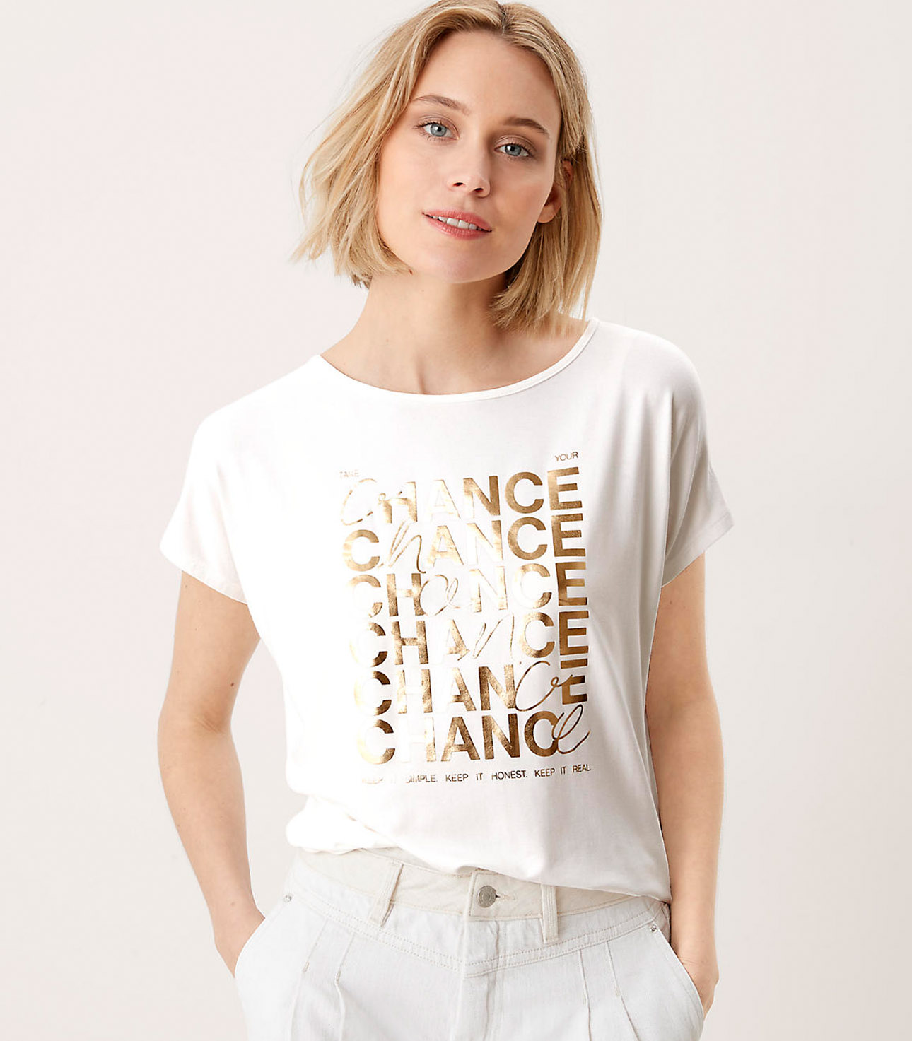 Μπλούζα T-shirt εκρού γυναικεία ανδρική stores - Store Μόδα Fashion γυναικεία S.Oliver kranias 2112392-02D0